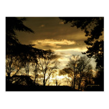 gouden zonsondergang wens kaart