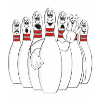 Goupilles de bowling inquiétées t-shirts