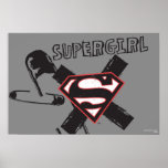 Goupilles de sécurité noires de Supergirl Posters