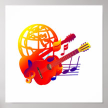 Gradient de guitares de globe affiches