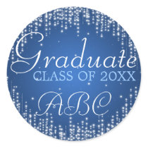 Graduation Elegant Night Dazzle Blue autocollants