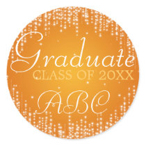 Graduation Elegant Night Dazzle Orange autocollants