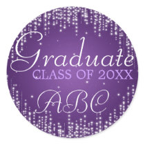 Graduation Elegant Night Dazzle Purple autocollants