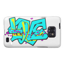 Graffit het woordontwerp van de LIEFDE CMYK Galaxy SII Hoesje