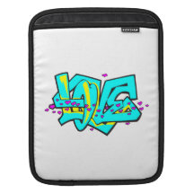 Graffit het woordontwerp van de LIEFDE CMYK iPad Sleeves