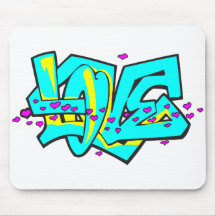 Graffit het woordontwerp van de LIEFDE CMYK Muis Matten