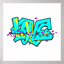 Graffit het woordontwerp van de LIEFDE CMYK Plaat