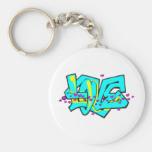 Graffit het woordontwerp van de LIEFDE CMYK Sleutelhangers
