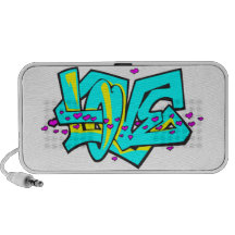 Graffit het woordontwerp van de LIEFDE CMYK iPhone Speaker