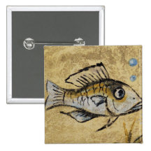Graffiti de poissons badges