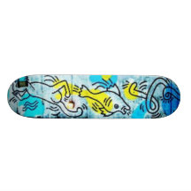 Graffiti de poissons planche à roulette