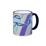 Graffitis abstraits rayés bleus mug