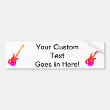 Grafische rozerode yel van de gitaar bumperstickers