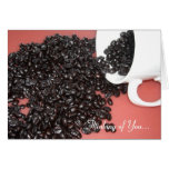 Grains de café - pensant à vous cartes de vœux