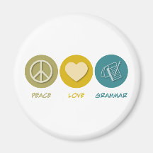 Grammaire d'amour de paix magnets