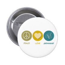 Grammaire d'amour de paix pin's avec agrafe