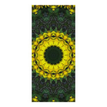 Grand art jaune 8 de kaléidoscope de fleur sauvage cartes doubles customisables