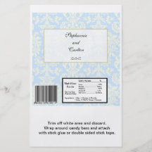 Grand emballage de mariage damassé Hershey bleu/bl Tract Customisé