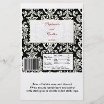 Grand emballage de mariage damassé Hershey noir/bl Tract Customisé