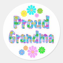 Grand-maman fière autocollants ronds