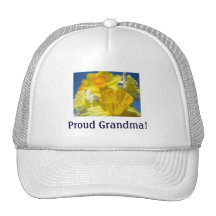 Grand-maman fière ! fleurs jaunes de jonquille de  casquettes de camionneur