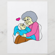 Grand-mère et bébé grahpic prospectus