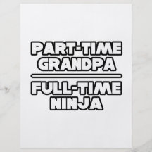 Grand-papa à temps partiel… à plein temps Ninja Prospectus En Couleur