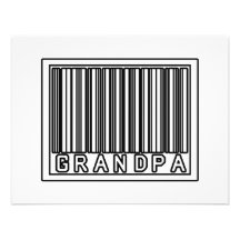 Grand-papa de code barres invitations personnalisées