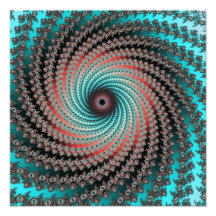 Grand remous hypnotique - noir, Bordeaux, turquois Photographie D’art