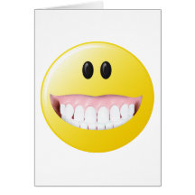 Grand visage de smiley de gommes carte de vœux