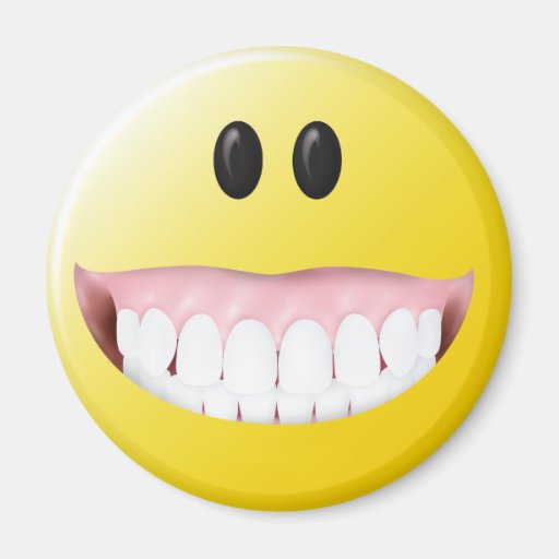Grand visage de smiley de gommes aimants pour réfrigérateur