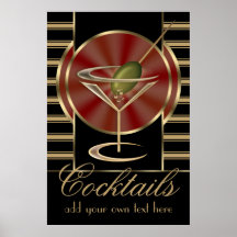 Grande affiche de cocktail fait sur commande