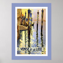 Grande affiche de voyage vintage de Venise Italie