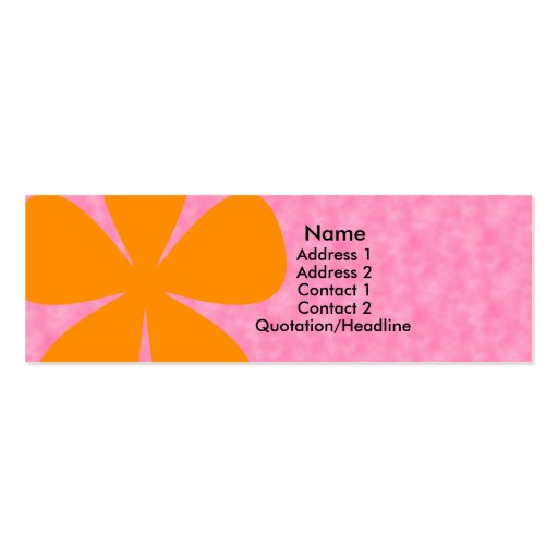 Grande fleur de marguerite orange sur la carte ros cartes de visite personnelles