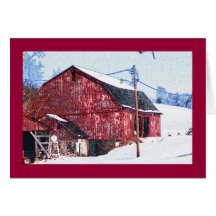 Grande grange rouge sur le Pike national Cartes De Vœux