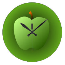 Grande horloge murale verte d'Apple
