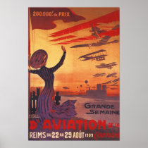 Grande semaine d'aviation - affiche de ondulation 