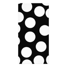 Grands points en noir et blanc. carte avec photo