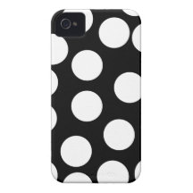 Grands points en noir et blanc. coque iPhone 4 Case-Mate
