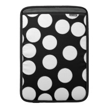 Grands points en noir et blanc. poches macbook air