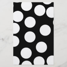 Grands points en noir et blanc. prospectus avec motif