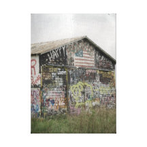Grange de Graffitti en Iowa Impression Sur Toile