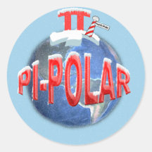 GRAP VAN DE WISKUNDE VAN PI DE POLAIRE (ARCTICA) RONDE STICKER