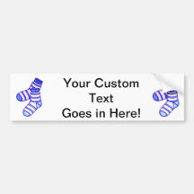 Graphique de chaussette de bébé rose et bleu autocollants pour voiture