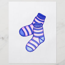 Graphique de chaussette de bébé rose et bleu prospectus personnalisés