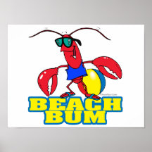 graphique mignon de bande dessinée de homard de bo posters