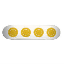 Graphique rond jaune de moutarde skateboards personnalisés