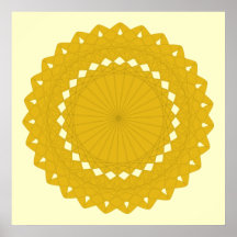 Graphique rond jaune de moutarde posters