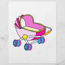 Graphique rose de voiture d'enfant de thème prospectus personnalisés