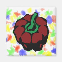 Graphique rouge foncé de vue supérieure de paprika aimants pour réfrigérateur
